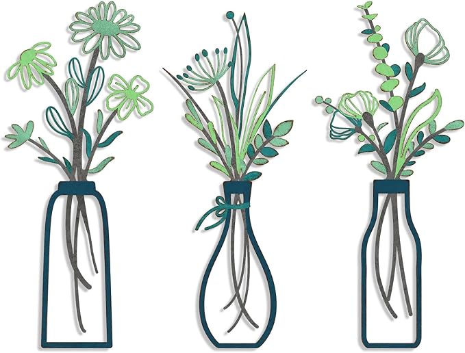Pigort 3 Pieces Metal Flowers Wall Arts, Wall Decors by Artisinfiniteloveiseternaljustlikepi