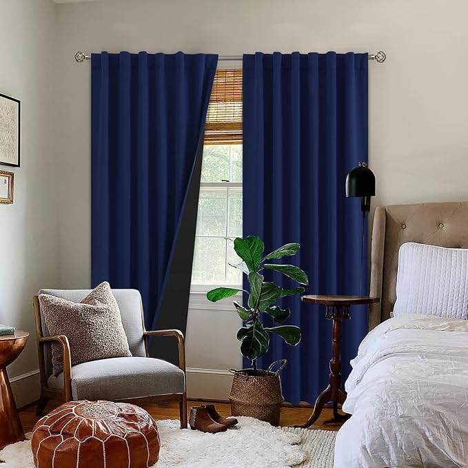 BGment Navy Blue 100% Blackout Curtains - Image 9