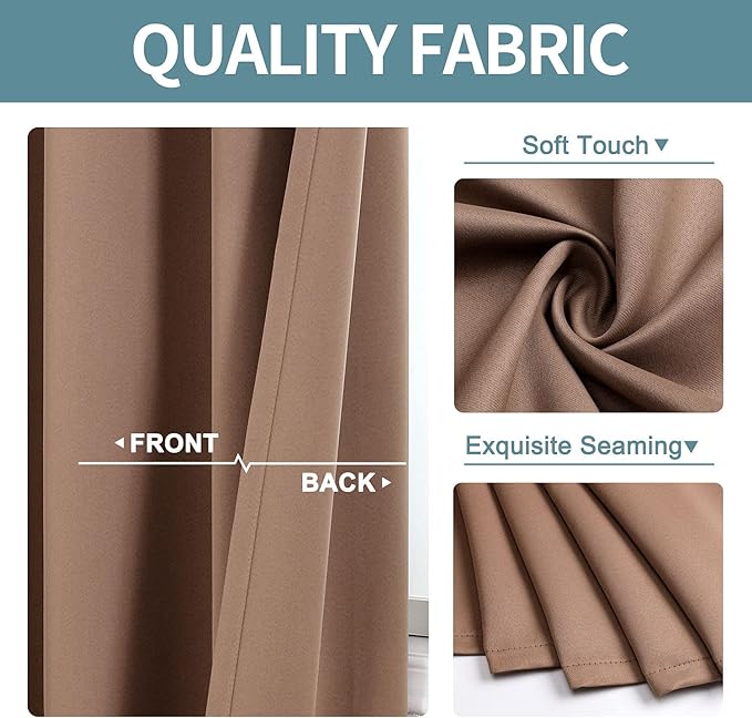 ChrisDowa Blackout Curtains Door Curtain 63 Inch Length Closet Drapes | 52W x - Image 3