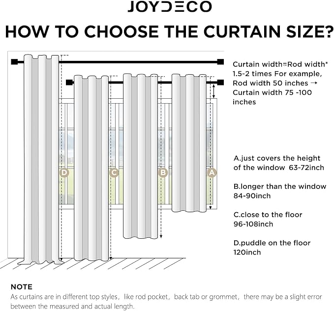 Joydeco Blackout Room Divider Curtains, Extra Wide Sliding Door Curtains Living - Image 9