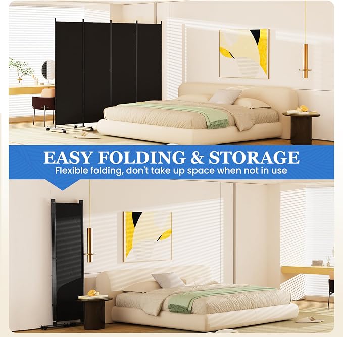 SUNALLY Room Divider Privacy Screens, 6 Panels Dividers - Image 5