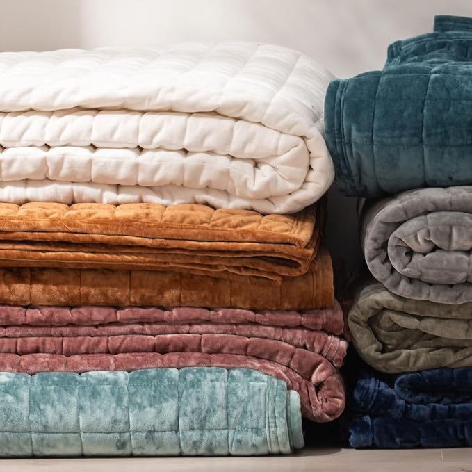 RECYCO Channel Box Stitch Velvet Quilt Set, Full Queen Size, Terracotta | Ultra - Image 6