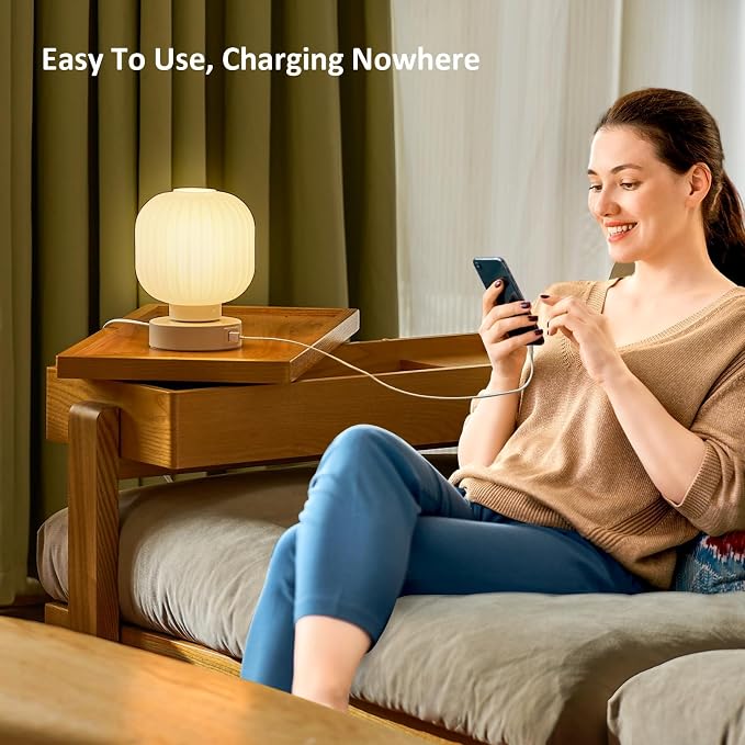 Elenhome Touch Bedside Glass Table Lamp Set of 2 - Image 2