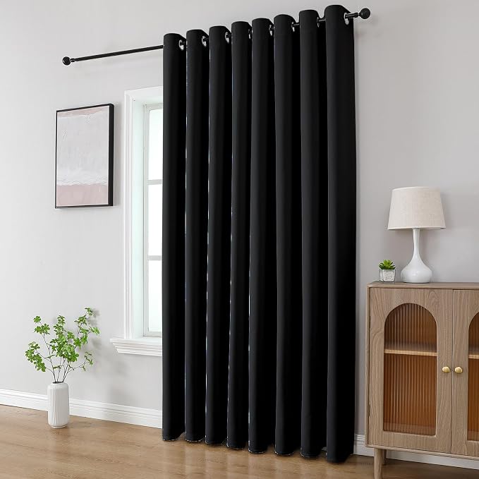 CUCRAF Black Blackout Curtains 72 inch Length 2 Panels Set, Room Darkening - Image 8