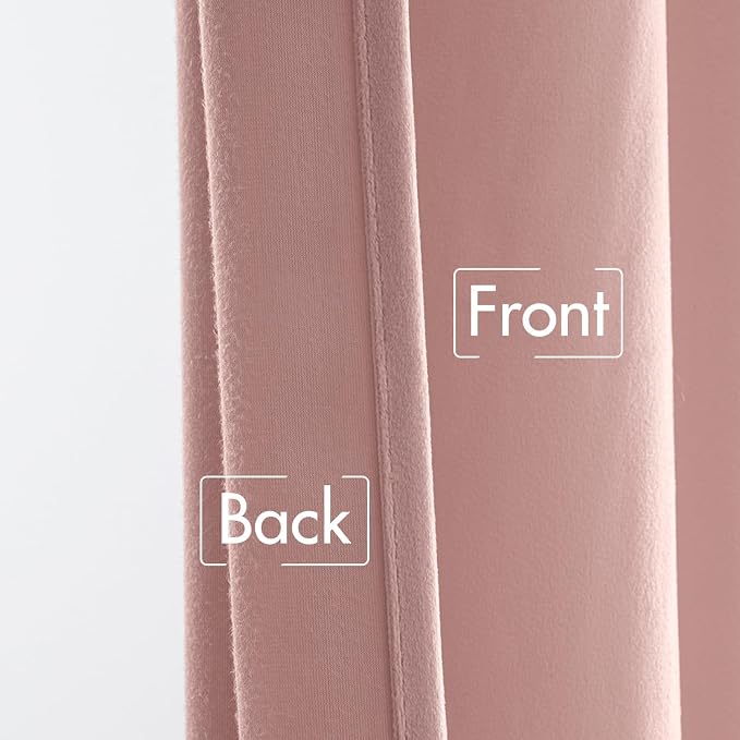 MIULEE Light Pink Velvet Pinch Pleat Blackout Curtains W52 X L90 Inches | 2 - Image 7