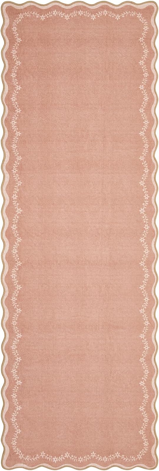 GarveeHome 2.5x8 Scalloped Washable Runner Rug Non Slip Hallway Kitchen Rug | by GarveeHome