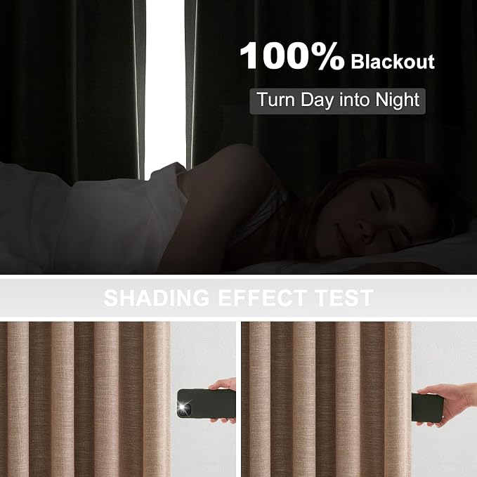 Topfinel Pinch Pleat 100% Blackout Curtains 92 Inch Length 2 Panels Set - Image 2