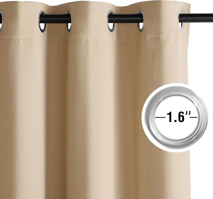 NICETOWN Beige Light Blocking Curtains 84 Inches Long 2 Panels - Image 4