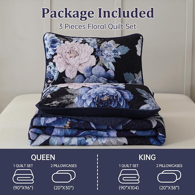 WONGS BEDDING Quilt King Size, Soft Microfiber Lightweight Farmhouse Bed Cover - Image 8