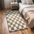 Beige and White 3x5 Area Rugs for Bedroom, Fluffy Rug Small Bedside Carpet | by Yongyangjuxi
