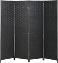 Room Divider Wall Divider 6FT 4 Panels Wood Mesh Hand-Woven Indoor Room Screen by Dopinmin