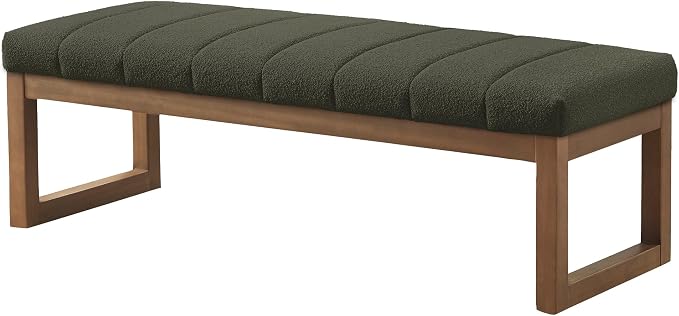 Zihanhome 52.7" Bedroom Bench for End of Bed, Modern Upholstered Teddy Fabric - Image 9