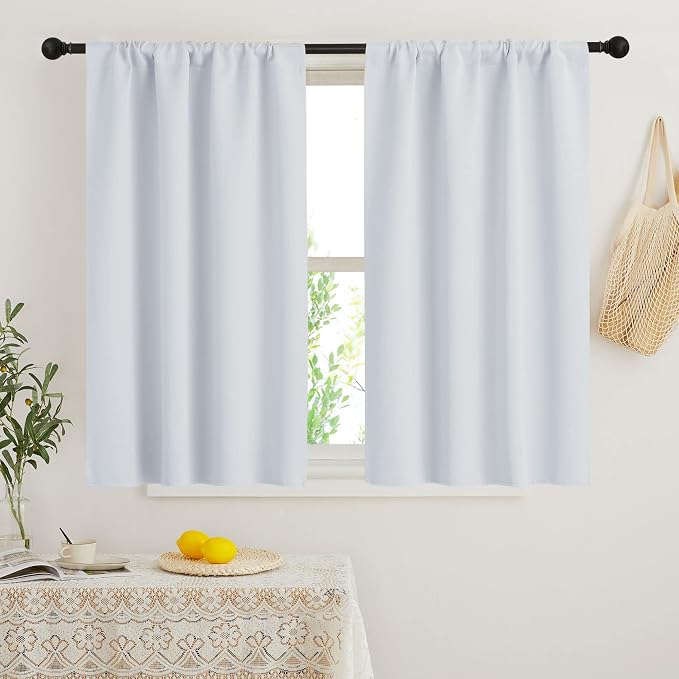 RYB HOME Short Curtains for Bedroom, Room Darkening, Rod Pocket | Thermal by RYBHOME