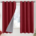 YoungsTex Burgundy Linen Blackout Curtains 68 Inches Long by YoungsTex