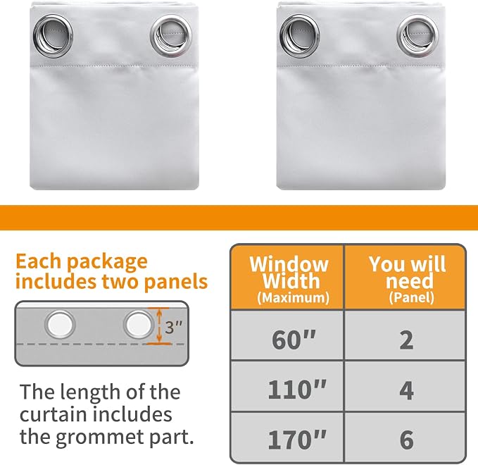 YoungsTex Short 100% Blackout Curtains 48 Inches Length - Image 7
