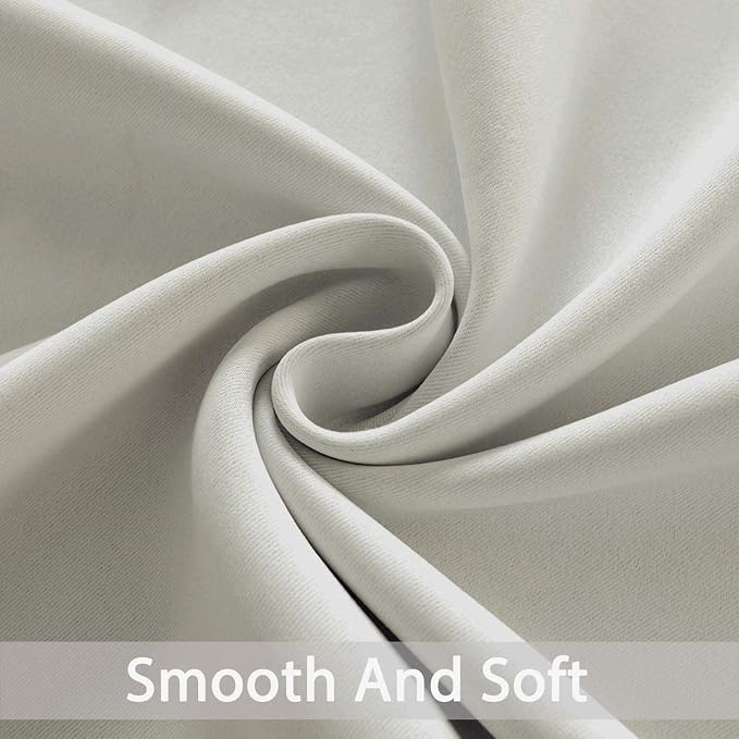 Yakamok Blackout Curtains 38x54 inch Light Beige Thermal Drapes-Bedroom | 2 - Image 4