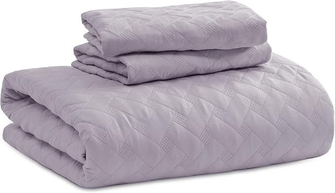 Bedsure King Size Quilt, Lightweight Comforter Set, Light Purple Bedspread | - Image 8