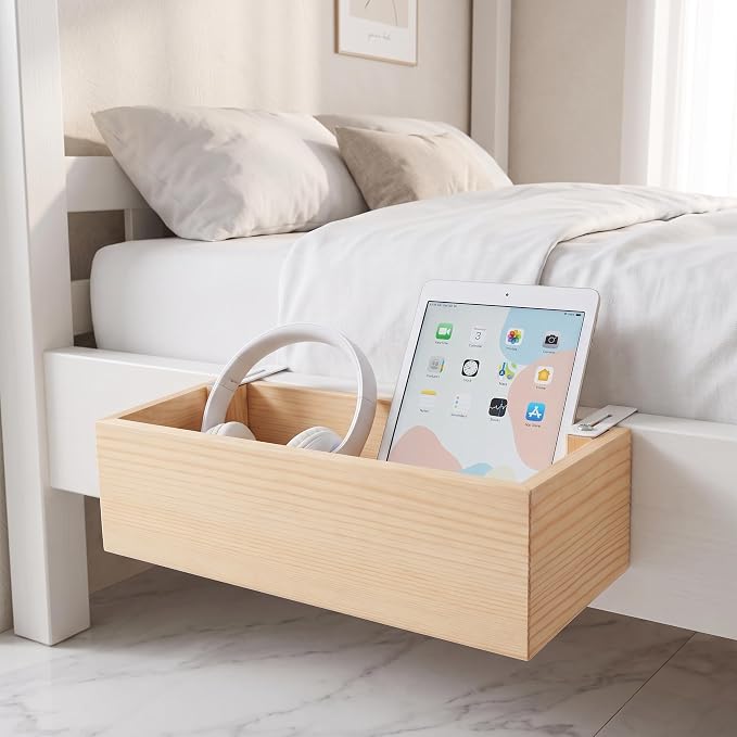 Bamboo Dorm Bedside Caddy Shelf - Image 5