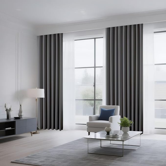 CUCRAF Light Grey Blackout Curtains 54 inch Length 2 Panels Set, Rod Pocket - Image 8