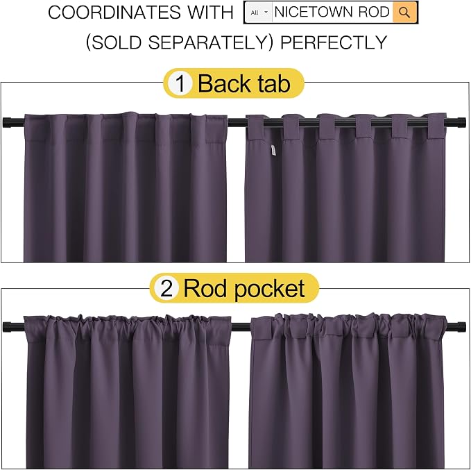 NICETOWN Living Room Blackout Draperies Curtains - Image 3