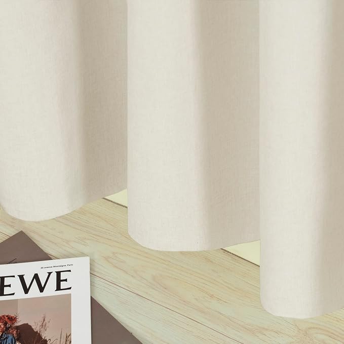 YoungsTex Natural Linen 100% Blackout Curtains 68 Inch Length - Image 8