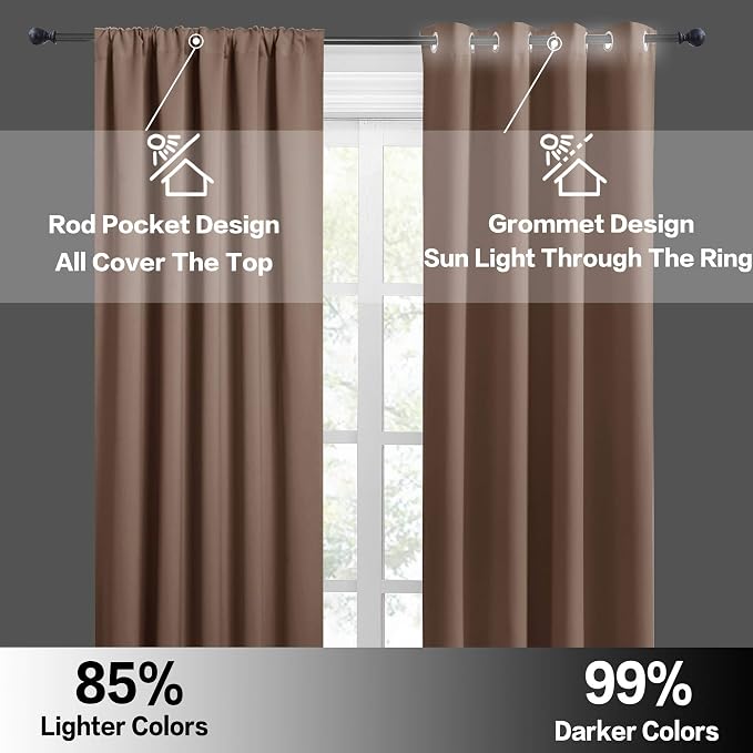 RYB HOME Small Window Curtains 45 inches Length - Image 5