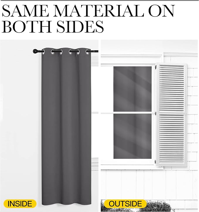 NICETOWN Bedroom Blackout Long Curtains Panels, 1 Pair, 55 inches by 120 Inch - Image 6