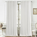 Timeper White Velvet Curtains 90 inches 2 Panels, Luxury Curtains by Timeper