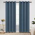 COSVIYA Grommet Blackout Room Darkening Stone Blue Curtains 96 inch Long | by COSVIYA