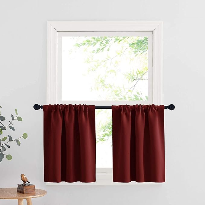 RYB HOME Cafe Blackout Curtains 24 inch Length, RV Camper Window Curtains | by RYBHOME
