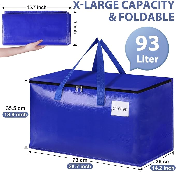 StorageRight Moving Bags, Moving Boxes, 93L 8-Pack Sotrage Bags, 4 Colors | - Image 2