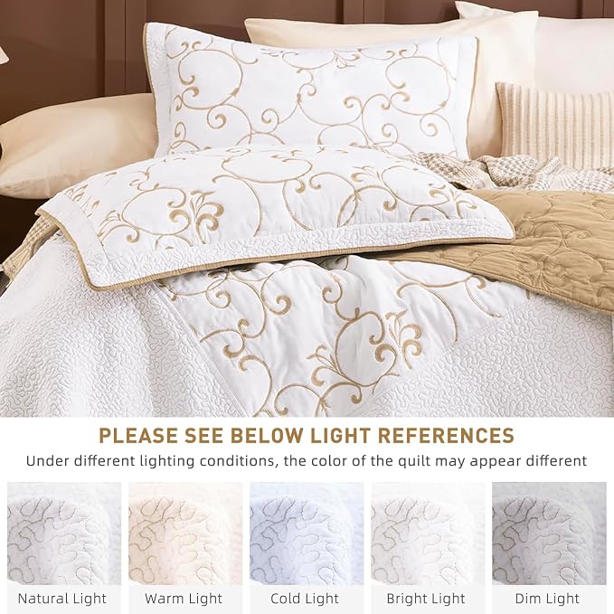 Lady Ann Oversized King 120x120 Quilt Bedspreads, 100% Cotton Embroidery - Image 9