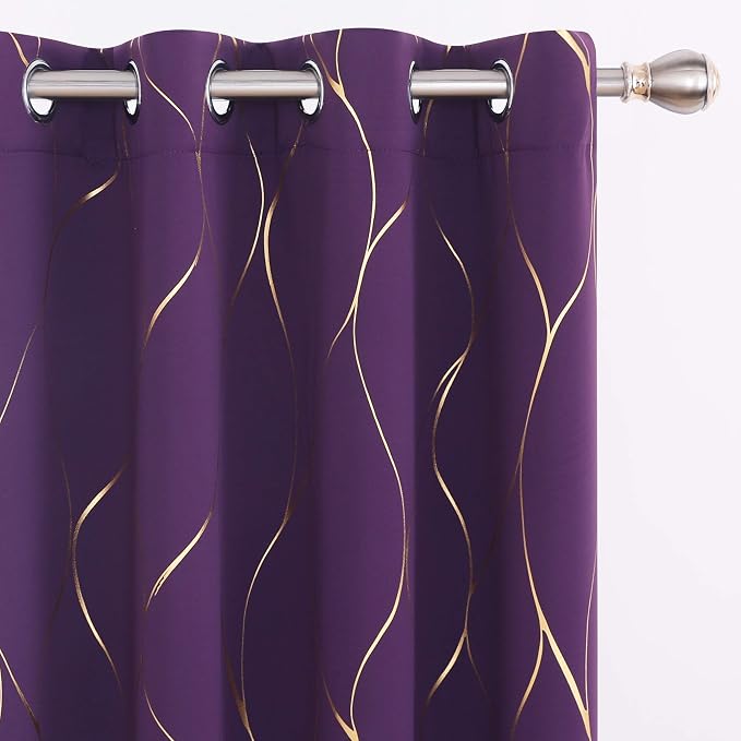 Deconovo Curtains for Living Room, Pattern Blackout Curtains 72 Inches Long | by Unknown