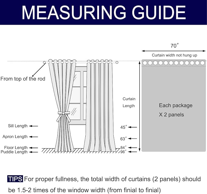 DWCN Greyish White Window Curtains – Thermal Insulated Energy Saving Drapes - Image 2