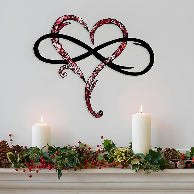 Infinity Heart Wall Decor, Unique Infinity Heart Metal Wall Art Decor Love Sign by Unknown