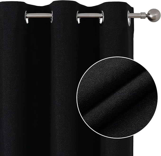 Joydeco Blackout Curtains 90 Inches Long 2 Panels Burg, Room Darkening Curtains - Image 2