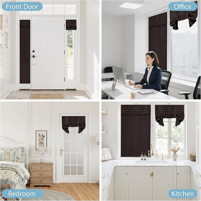 RYB HOME Sidelight Curtains for Front Door, Skinny Narrow Window Curtains | - Image 9