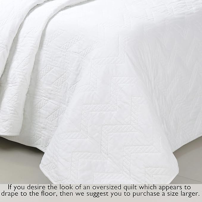 Cozy Line Home Fashions 100% Cotton Geometric Modern Zig Zag Stitch Solid White - Image 8