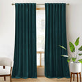 RYB HOME Teal Velvet Blackout Curtains 96 inches by RYBHOME