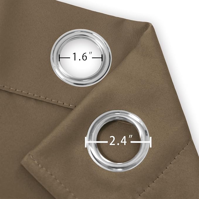 Blackout Curtains 66 x 84 inch/Brown Curtains Set of 2 Panels/Thermal Insulated - Image 5