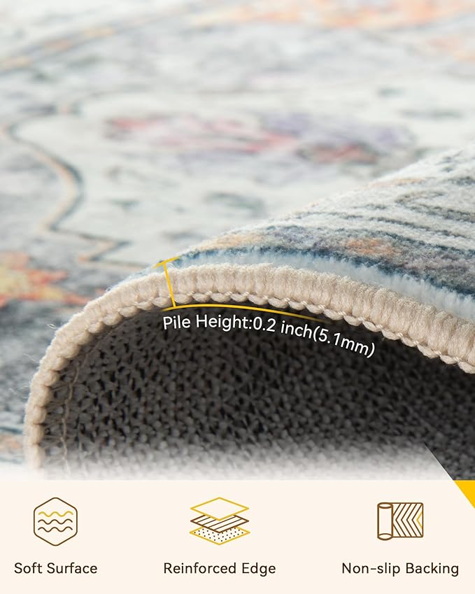 RELEANY Washable Area Rug, Runner 2'6"x5', Water Repellent, Pet Friendly - Image 3