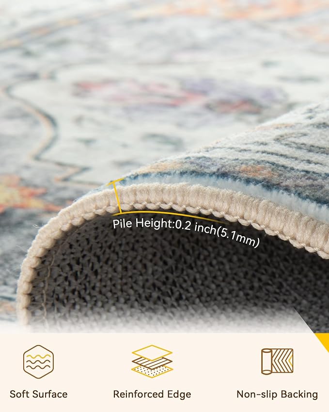 RELEANY Washable Area Rug, Runner 2'x6', Water Repellent, Pet Friendly - Image 5