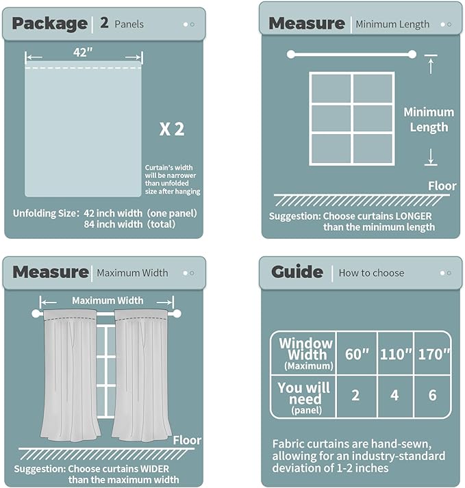 BGment Light Grey Blackout Curtains 40 Inch Length - Image 4
