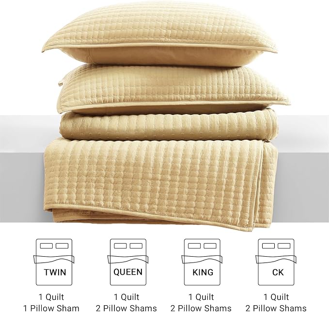 Queen Quilt-Lightweight Bedspreads Yellow Queen Size Quilt Bedding Set | Soft - Image 8