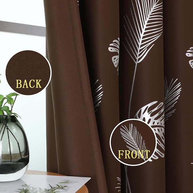 Brown Blackout Curtains for Living Room 72 Inch Length 2 Panels Set, Room - Image 3
