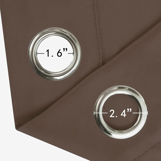Chocolate Brown Blackout Curtains 34 x 63 Inch Length/Set of 2 Curtain - Image 5