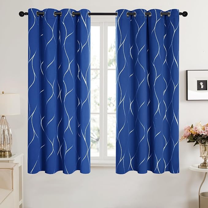 Deconovo Curtains for Living Room, Pattern Blackout Curtains 45 Inches Long | - Image 2