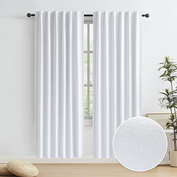 Linen Doorway Curtains Back Tab Rod Pocket Bedroom Entryway Closet Curtains 80 by KEQIAOSUOCAI