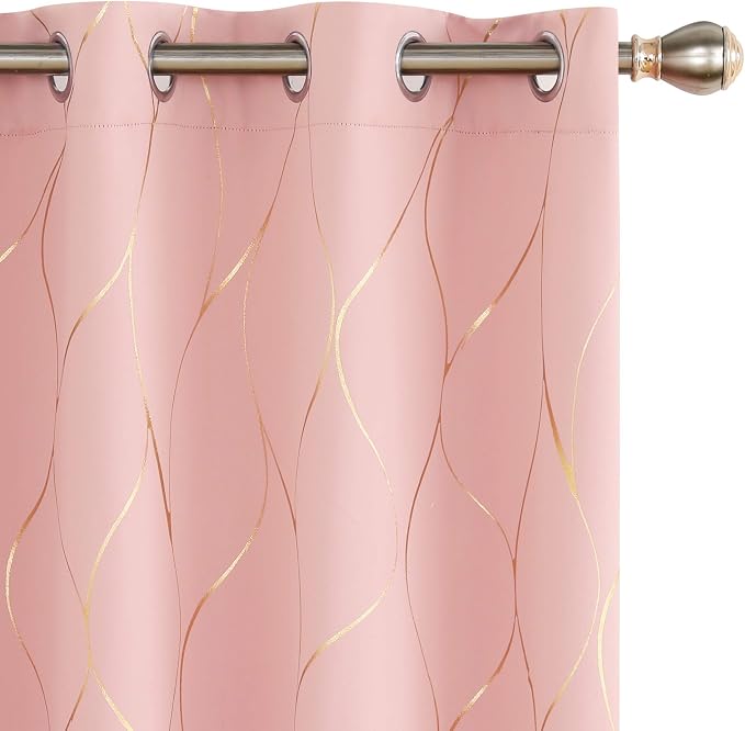Deconovo Curtains for Living Room, Pattern Blackout Curtains 54 Inches Long | by Unknown