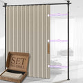 AJAZZ Room Divider Curtain+ Curtain Rods No Drilling Adjustable Tension 43-120× by AJAZZ